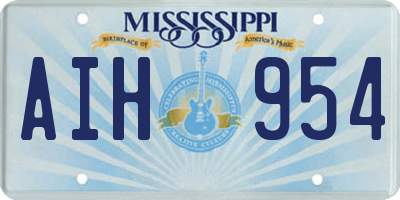 MS license plate AIH954