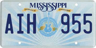 MS license plate AIH955