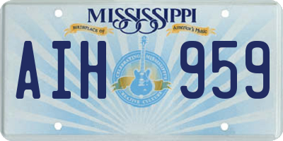 MS license plate AIH959