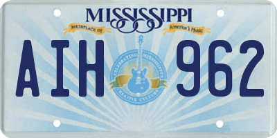 MS license plate AIH962