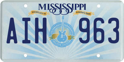 MS license plate AIH963