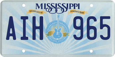 MS license plate AIH965
