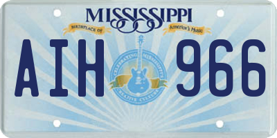 MS license plate AIH966