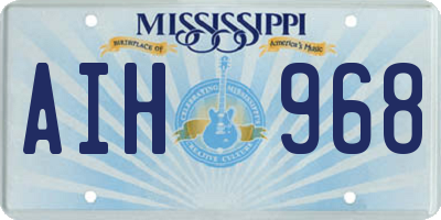 MS license plate AIH968