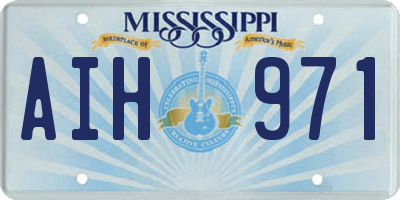 MS license plate AIH971