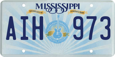 MS license plate AIH973