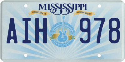 MS license plate AIH978