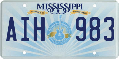 MS license plate AIH983