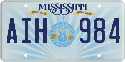MS license plate AIH984