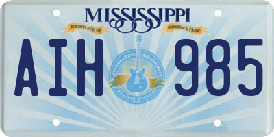 MS license plate AIH985