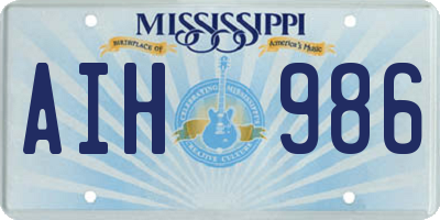 MS license plate AIH986