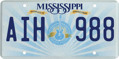 MS license plate AIH988