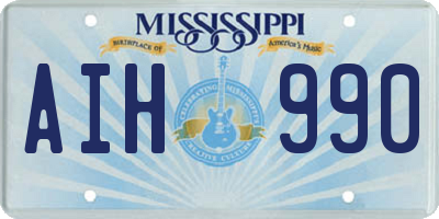 MS license plate AIH990