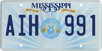 MS license plate AIH991
