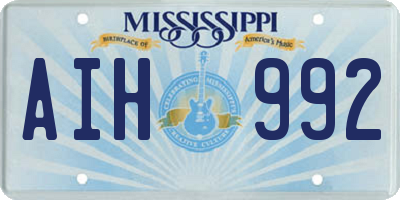 MS license plate AIH992