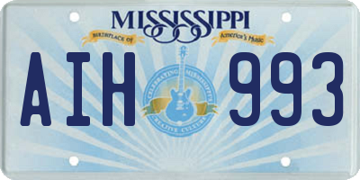 MS license plate AIH993