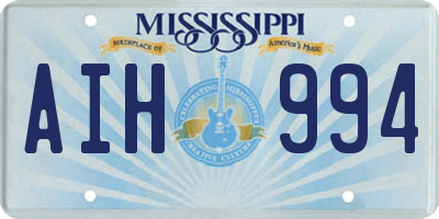 MS license plate AIH994