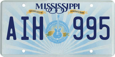 MS license plate AIH995