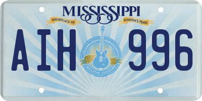 MS license plate AIH996
