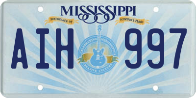 MS license plate AIH997