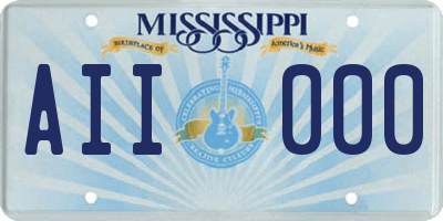 MS license plate AII000