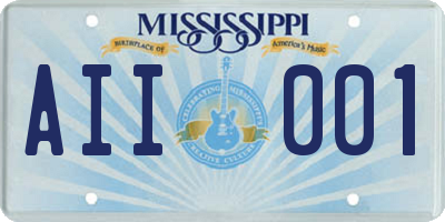 MS license plate AII001