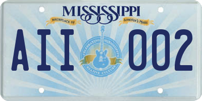 MS license plate AII002