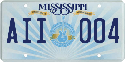 MS license plate AII004