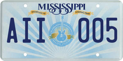 MS license plate AII005