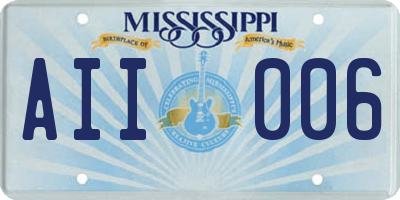 MS license plate AII006