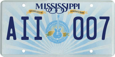MS license plate AII007