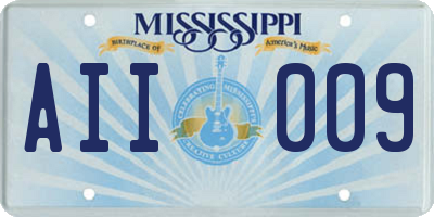 MS license plate AII009