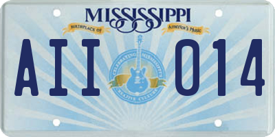 MS license plate AII014