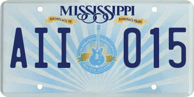MS license plate AII015