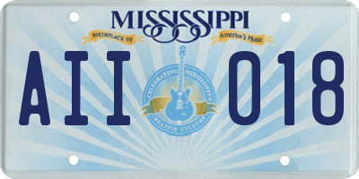 MS license plate AII018