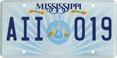 MS license plate AII019