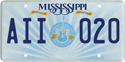 MS license plate AII020