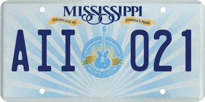 MS license plate AII021