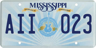MS license plate AII023
