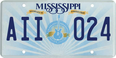 MS license plate AII024