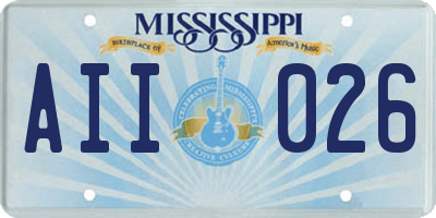 MS license plate AII026