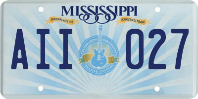 MS license plate AII027