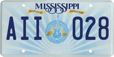 MS license plate AII028