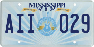 MS license plate AII029