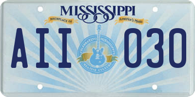 MS license plate AII030