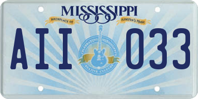 MS license plate AII033