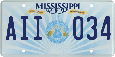 MS license plate AII034