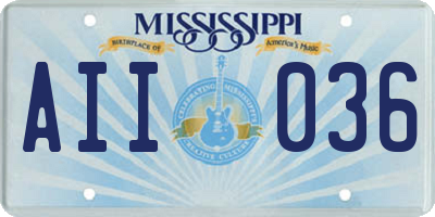 MS license plate AII036