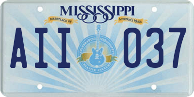 MS license plate AII037