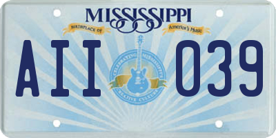 MS license plate AII039